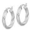 Lex & Lu Sterling Silver Twist 25mm Hoop Earrings LAL5594 - 2 - Lex & Lu