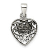 Lex & Lu Sterling Silver Onyx Heart Antiqued Pendant - 4 - Lex & Lu