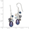 Lex & Lu Sterling Silver Blue Crystal/Peacock & White FW Cultured Pearl Earrings - 4 - Lex & Lu