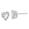 Lex & Lu Sterling Silver 8mm Heart CZ Stud Earrings - Lex & Lu