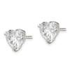 Lex & Lu Sterling Silver 8mm Heart CZ Stud Earrings - 2 - Lex & Lu