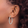 Lex & Lu Sterling Silver w/Rhodium 2.25mm D/C Hoop Earrings LAL5661 - 3 - Lex & Lu