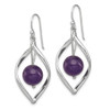 Lex & Lu Sterling Silver Twist Dangle Amethyst Earrings - 2 - Lex & Lu