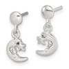 Lex & Lu Sterling Silver Dangle Moon and Star Post Earrings - 2 - Lex & Lu