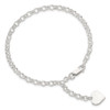 Lex & Lu Sterling Silver Heart Charm Rolo Bracelet 7.5'' - 4 - Lex & Lu