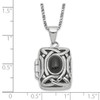 Lex & Lu Sterling Silver Onyx & Marcasite Square Locket w/Chain 18'' - 4 - Lex & Lu