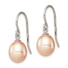 Lex & Lu Sterling Silver 8-9mm Pink Freshwater Cultured Pearl Drop Earrings - 2 - Lex & Lu