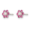 Lex & Lu Sterling Silver Stellux Crystal Pearl Post Flower 3pc Set Earrings - 7 - Lex & Lu