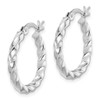 Lex & Lu Sterling Silver Twist 20mm Hoop Earrings LAL5916 - 2 - Lex & Lu