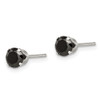 Lex & Lu Sterling Silver Black CZ 5mm Round Post Earrings - 2 - Lex & Lu