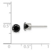 Lex & Lu Sterling Silver Black CZ 5mm Round Post Earrings - 4 - Lex & Lu