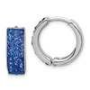 Lex & Lu Sterling Silver Indigo Blue Preciosa Crystal Hinged Hoop Earrings - Lex & Lu