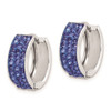 Lex & Lu Sterling Silver Indigo Blue Preciosa Crystal Hinged Hoop Earrings - 2 - Lex & Lu