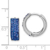 Lex & Lu Sterling Silver Indigo Blue Preciosa Crystal Hinged Hoop Earrings - 4 - Lex & Lu