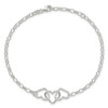 Lex & Lu Sterling Silver Rolo Chain w/3 Interlocking Hearts Anklet'' 9'' - 5 - Lex & Lu