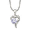 Lex & Lu Sterling Silver Purple CZ Pendant 18'' - Lex & Lu