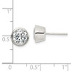 Lex & Lu Sterling Silver 7mm CZ Round Bezel Stud Earrings - 4 - Lex & Lu