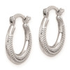 Lex & Lu Sterling Silver Textured Hollow Hoop Earrings LAL6132 - 2 - Lex & Lu