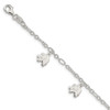 Lex & Lu Sterling Silver Polished Elephant Bracelet 6'' - Lex & Lu