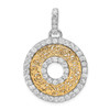 Lex & Lu Sterling Silver CZ & Vermeil Circle Pendant - Lex & Lu