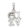 Lex & Lu Sterling Silver Polished Enamel Love Soccer Pendant - 4 - Lex & Lu