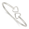 Lex & Lu Sterling Silver Polished Heart Bangle - Lex & Lu