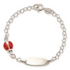 Lex & Lu Sterling Silver Polished Lady Bug Engravable ID Bracelet 6'' - 3 - Lex & Lu