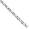 Lex & Lu Sterling Silver Created Opal XO Bracelet 7'' - Lex & Lu