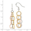 Lex & Lu Sterling Silver Tri-colored Vermeil Polished Dangle Earrings - 4 - Lex & Lu