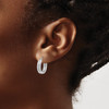 Lex & Lu Sterling Silver w/Rhodium Textured Hoop Earrings - 3 - Lex & Lu