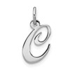 Lex & Lu Sterling Silver Small Fancy Script Initial C Charm - Lex & Lu