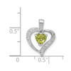 Lex & Lu Sterling Silver w/Rhodium Heart Peridot & Diamond Heart Pendant - 3 - Lex & Lu