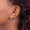 Lex & Lu Sterling Silver Stellux Crystal Pink Awareness Ribbon Earrings - 3 - Lex & Lu
