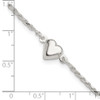 Lex & Lu Sterling Silver Puffed Heart Anklet 9'' - 4 - Lex & Lu