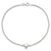 Lex & Lu Sterling Silver Puffed Heart Anklet 9'' - 5 - Lex & Lu