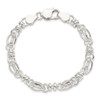 Lex & Lu Sterling Silver Polished D/C Fancy Link Bracelet 7.5'' - 4 - Lex & Lu