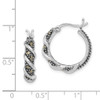 Lex & Lu Sterling Silver Swirl Hoop Marcasite Earrings - 4 - Lex & Lu