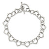 Lex & Lu Sterling Silver Heart & Circle Link Bracelet 7.5'' - 4 - Lex & Lu