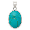 Lex & Lu Sterling Silver Oval Turquoise Pendant - Lex & Lu