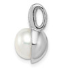 Lex & Lu Sterling Silver w/Rhodium CZ White FW Cultured Pearl Pendant - 2 - Lex & Lu