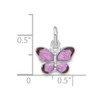 Lex & Lu Sterling Silver Rhod Enameled Purple Butterfly - 4 - Lex & Lu
