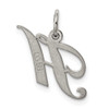 Lex & Lu Sterling Silver Small Fancy Script Initial H Charm - 4 - Lex & Lu