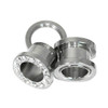 Lex & Lu Pair of Steel Threaded Tunnel Plugs w/Clear Gems 10G Thru 1 1/8"-Lex & Lu