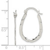 Lex & Lu Sterling Silver Hammered & Polished Oval Hoop Earrings - 4 - Lex & Lu