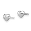 Lex & Lu Sterling Silver w/Rhodium 3-D Polished Heart Post Earrings - 2 - Lex & Lu