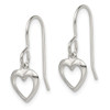 Lex & Lu Sterling Silver Heart Dangle Shepherd Hook Earrings LAL7158 - 2 - Lex & Lu