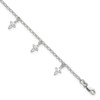 Lex & Lu Sterling Silver Cross Anklet 9'' - Lex & Lu