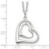 Lex & Lu Sterling Silver Double Heart Necklace 18'' - 3 - Lex & Lu