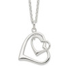 Lex & Lu Sterling Silver Double Heart Necklace 18'' - 5 - Lex & Lu