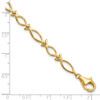 Lex & Lu 10k Yellow Gold Solid Polished Religious Fish Bracelet - 4 - Lex & Lu